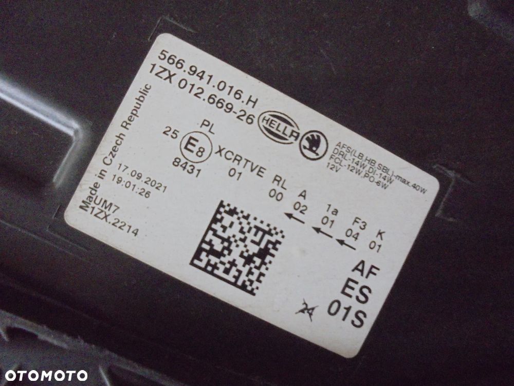 SKODA KODIAQ LAMPA PRAWY PRZÓD EUROPA 566941016H - 4