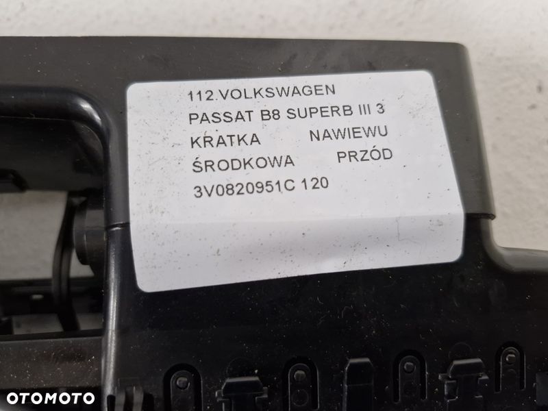 volkswagen passat b8 superb iii 3 kratka nawiewu środkowa przód 3v0820951c - 6