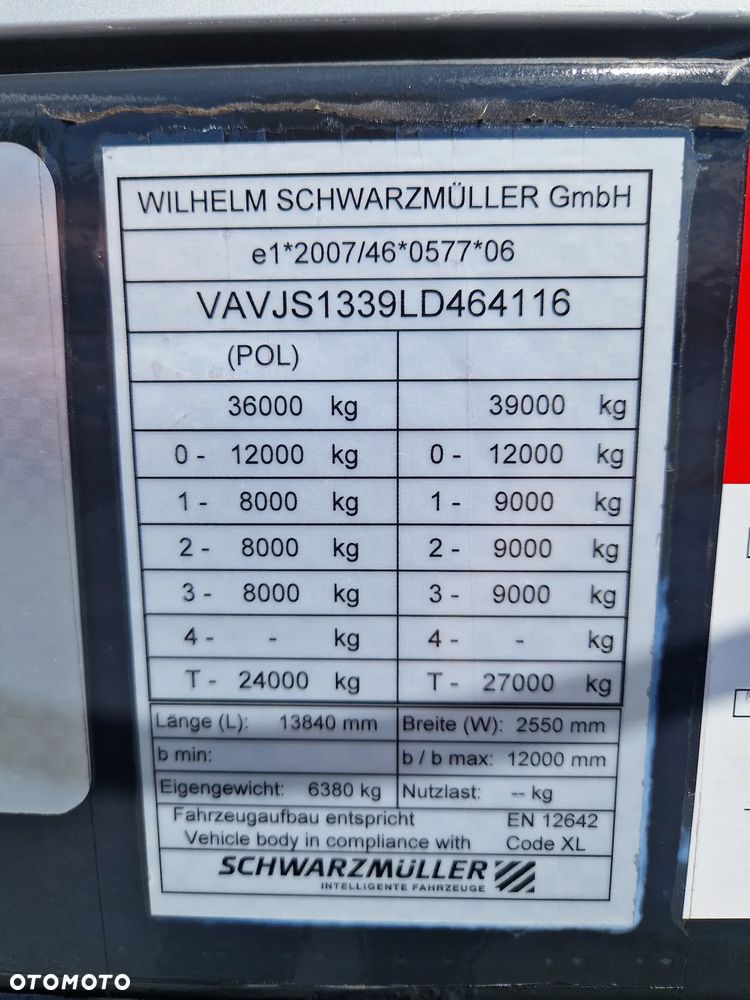 Schwarzmuller J-SERIE FIRANKA / STANDARD / OŚ PODNOSZONA / OSIE SAF / KOSZ NA PALETY / POLSKI SALON - 24