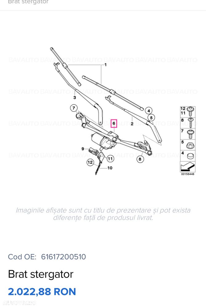 Ansamblu ștergătoare parbriz bmw X5 X6 e70 e71 motoraș pârghie original bmw produs de valeo piesa provine din Dezmembarari x5 volan pe stanga - 7