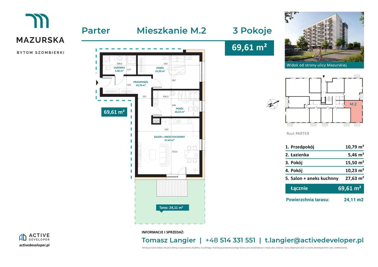 Mieszkanie 3-pokojowe z tarasem | PARTER | Nowa inwestycja