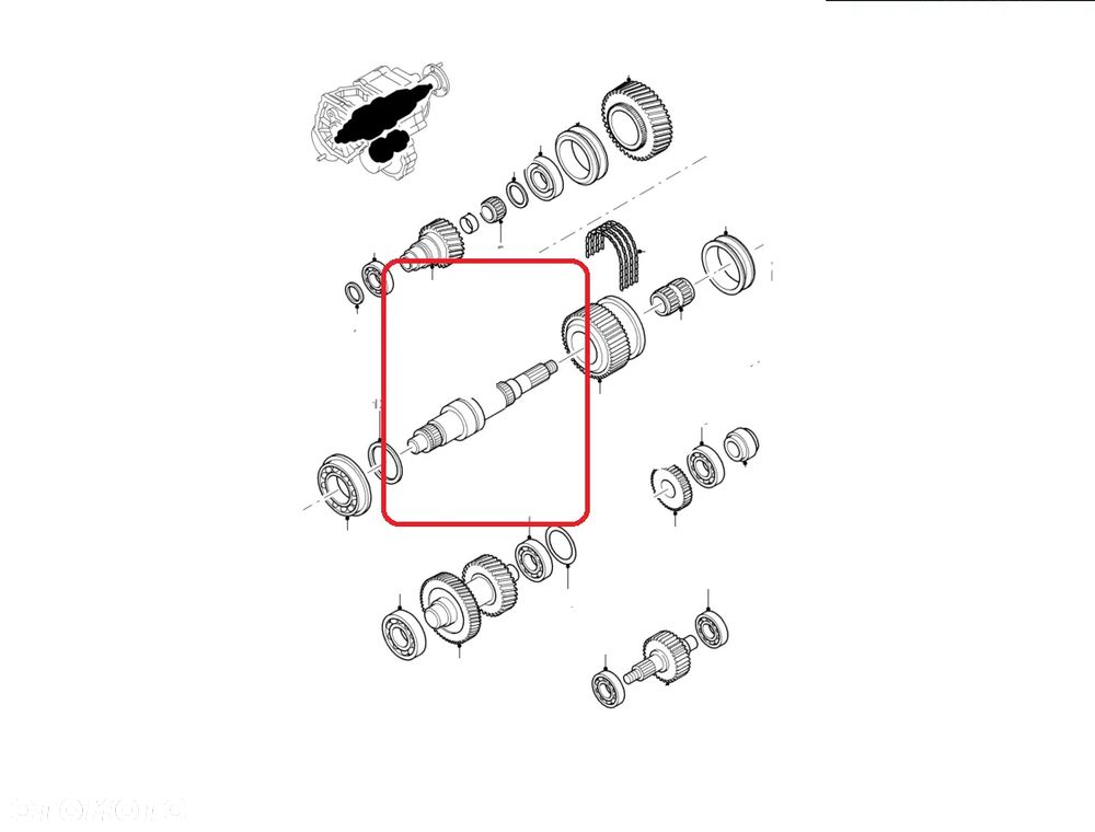Wałek Wyjściowy skrzyni biegów Ford Ranger IV 6M34-7061-AA 1451322 wałek atakujący Skrzyni Rozdzielczej Ford Ranger Mazda BT-50 I - 1