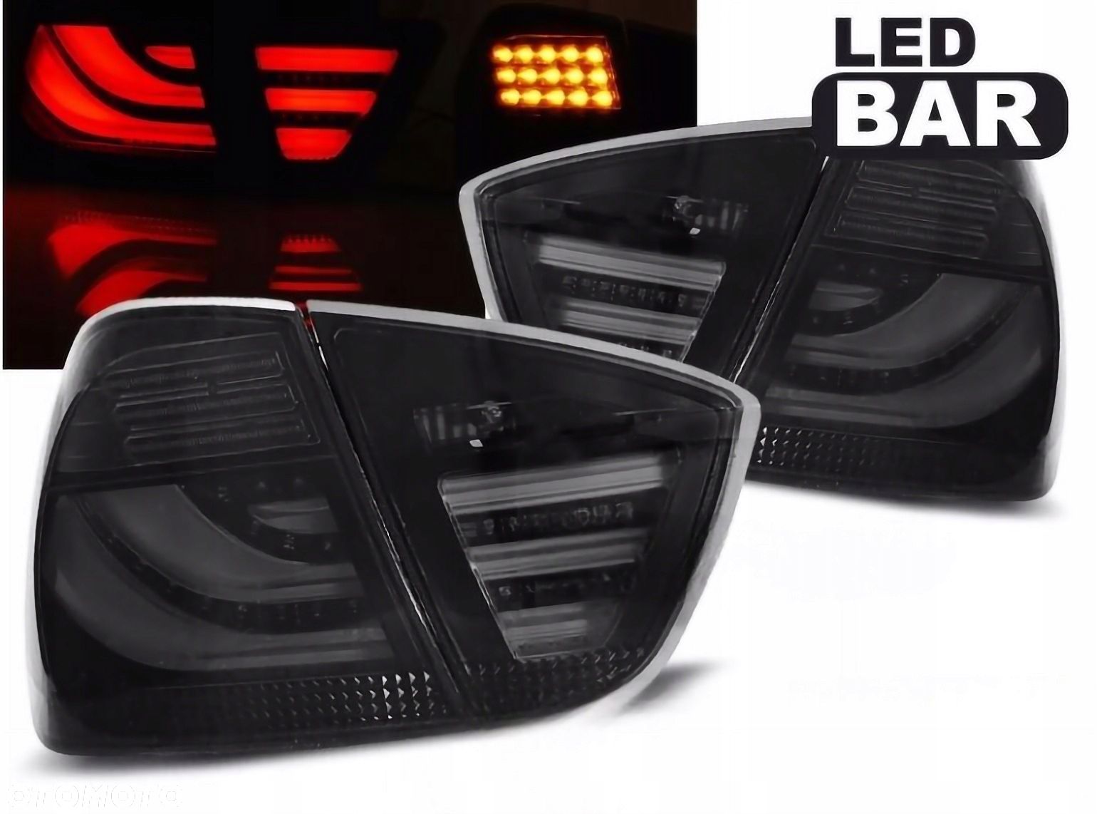 LAMPY DIODOWE Do BMW E90 SEDAN OD 2005 DO 2008 Roku LED BAR BLACK - 1