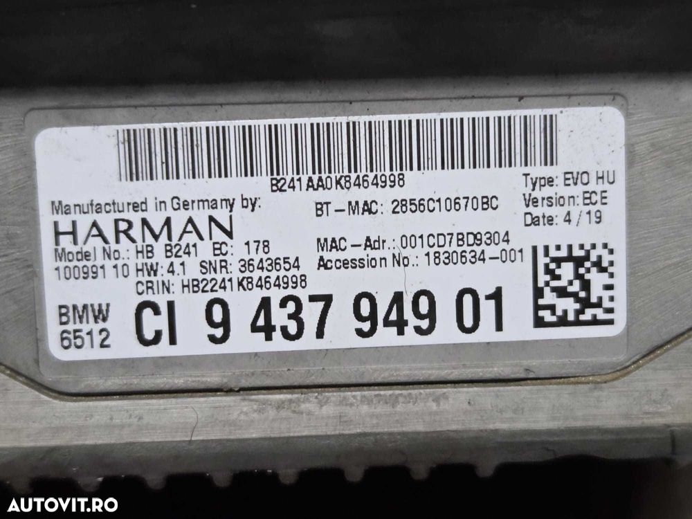 Modul unitate navigatie NBT EVO hu BMW cod 9437949 - 2