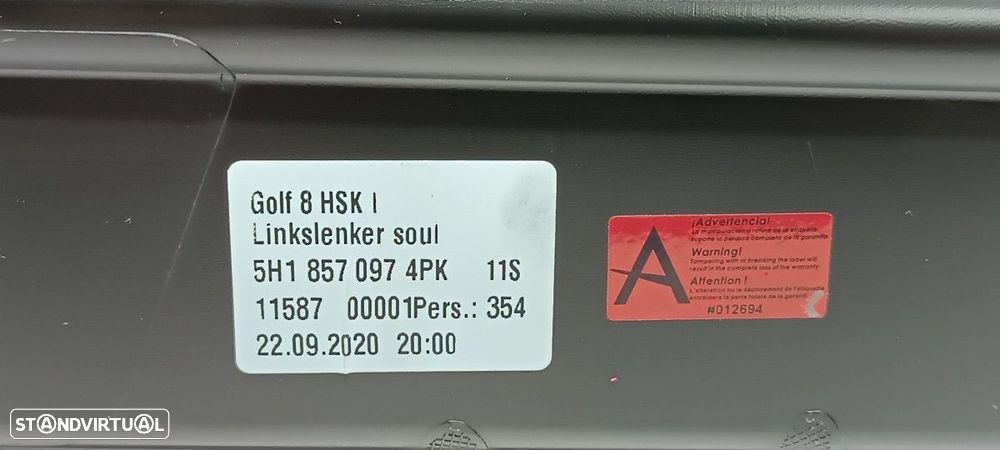 PORTA LUVAS VOLKSWAGEN GOLF VIII LIM. (CD1) STYLE - 2