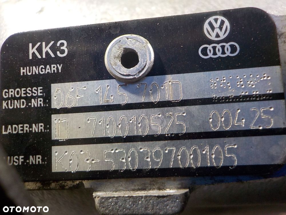 VOLKSWAGEN PASSAT B6 TURBOSPRĘŻARKA TURBINA 06F145701D - 8