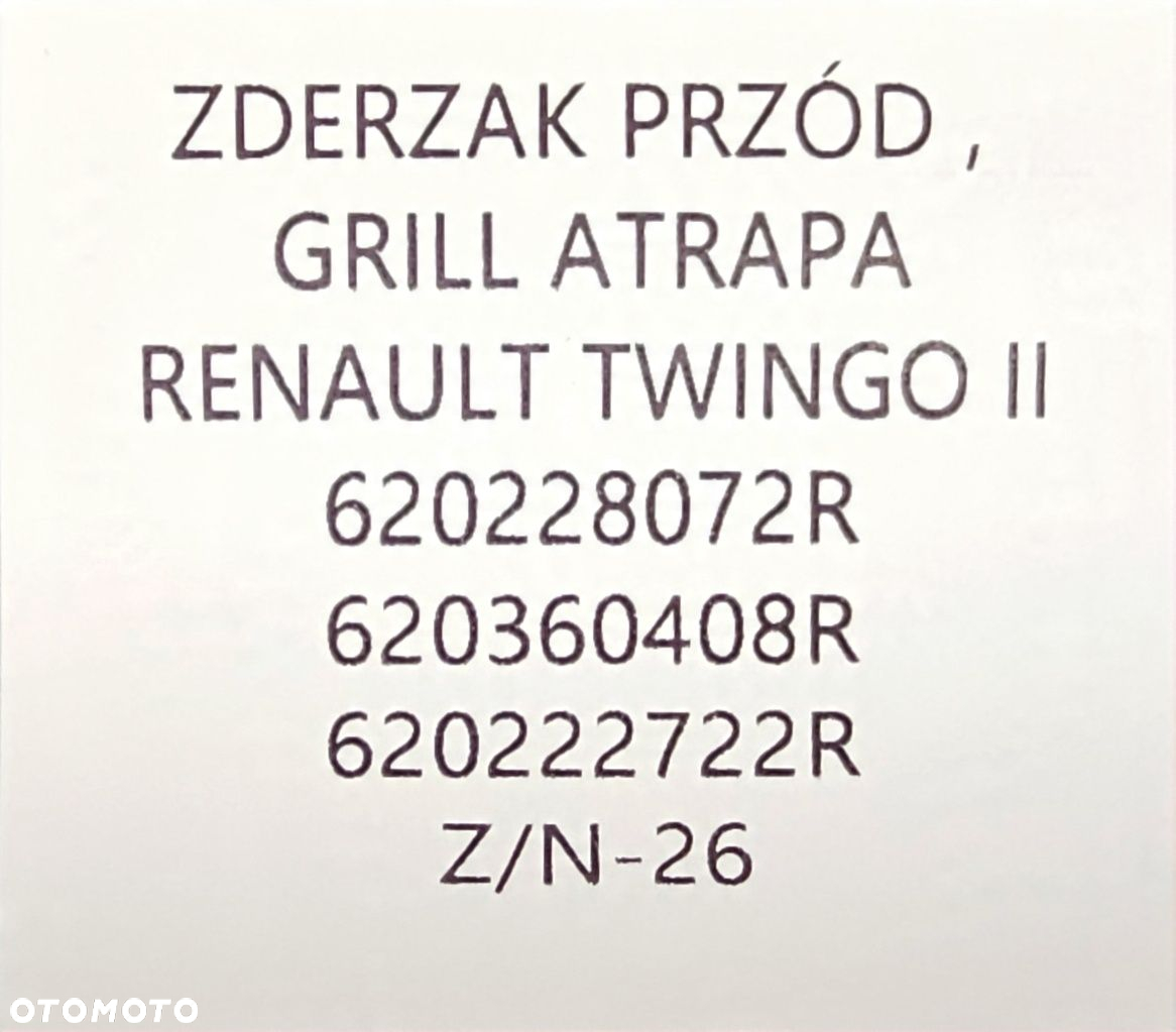 NOWY ORYGINALNY ZDERZAK PRZÓD RENAULT TWINGO II 2 LIFT 2012-2014 620222722R - 11