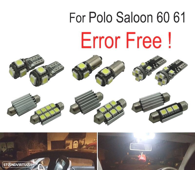 KIT COMPLETO 14 LAMPADAS LED INTERIOR PARA VOLKSWAGEN VW POLO MK5 SEDAN 60 61 11-17 - 1