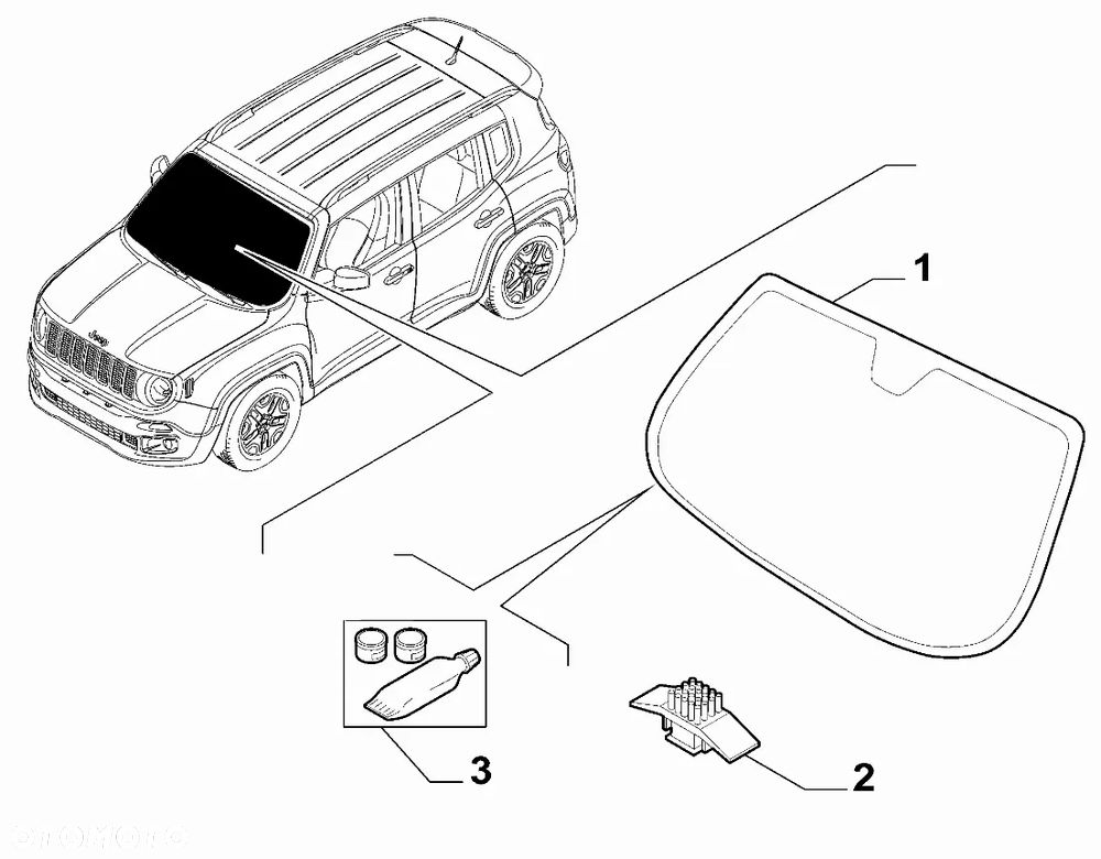 SZYBA PRZEDNIA ATERM., WZMOCNIONA JEEP RENEGADE EMEA-ROW (2014 - 2018 ) - 2