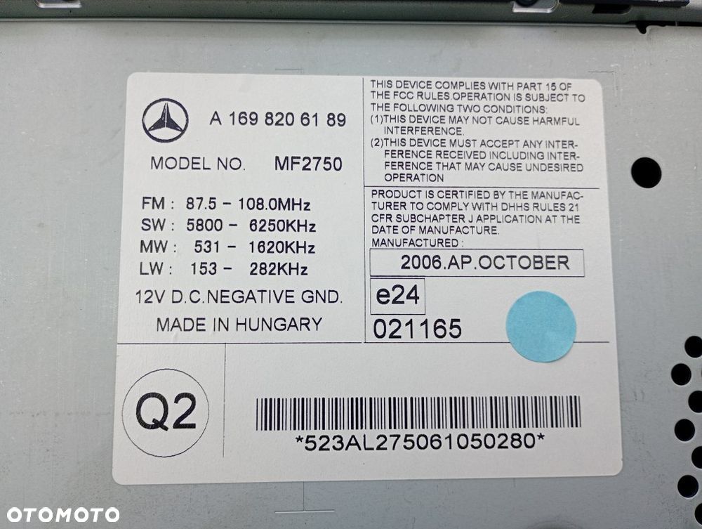 radio cd mercedes w169 w245 a1698206189 - 6
