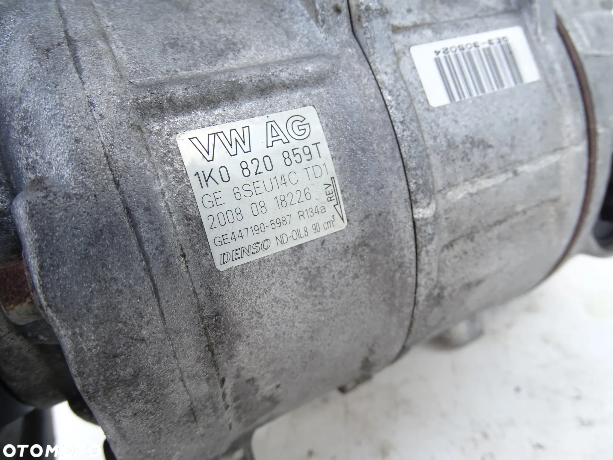 SPRĘŻARKA KOMPRESOR KLIMATYZACJI 1K0820859T VW SCIROCCO 3 III AUDI SKODA SEAT 1.4 TSI F-VAT - 2