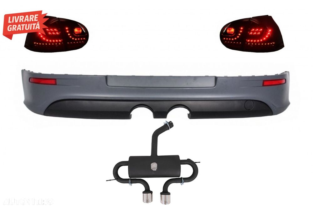 Prelungire Bara Spate cu Sistem de evacuare si Stopuri LED VW Golf 5 V (2003-2007)- livrare gratuita - 1