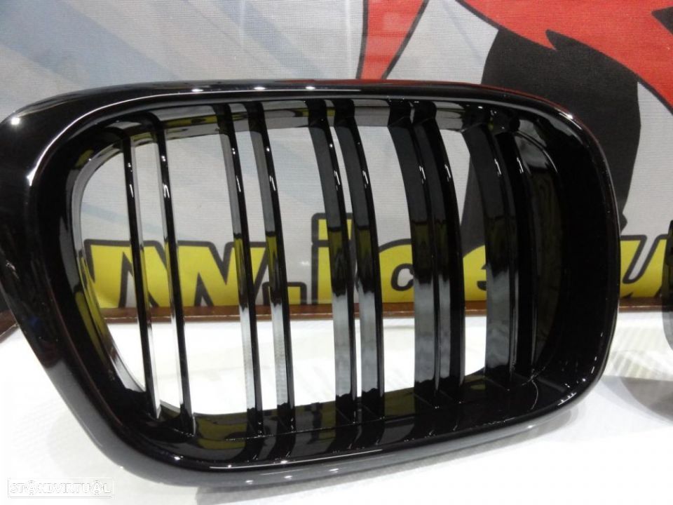 Grelha frontal BMW E39 1995-2003 M4 look / dupla lâmina em preto piano brilhante - 3