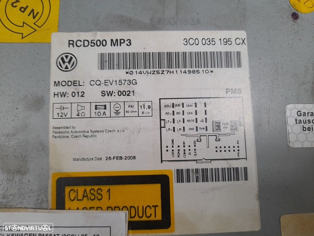 Rádio / auto-rádio VOLKSWAGEN Passat (3C2) - 3