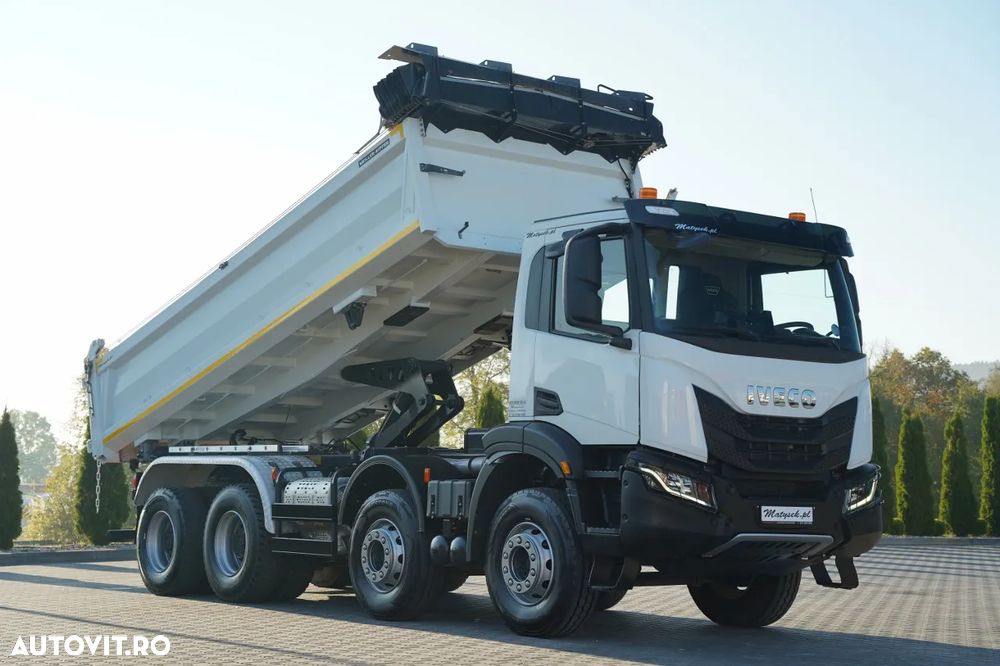 Iveco X-WAY 480 / 8X4 / BASCULATOR DUBLU / BANCĂ LATERALĂ HIDRODOXICĂ / PERDĂ ELECTRICĂ / ANVELOPE 100% / - 8