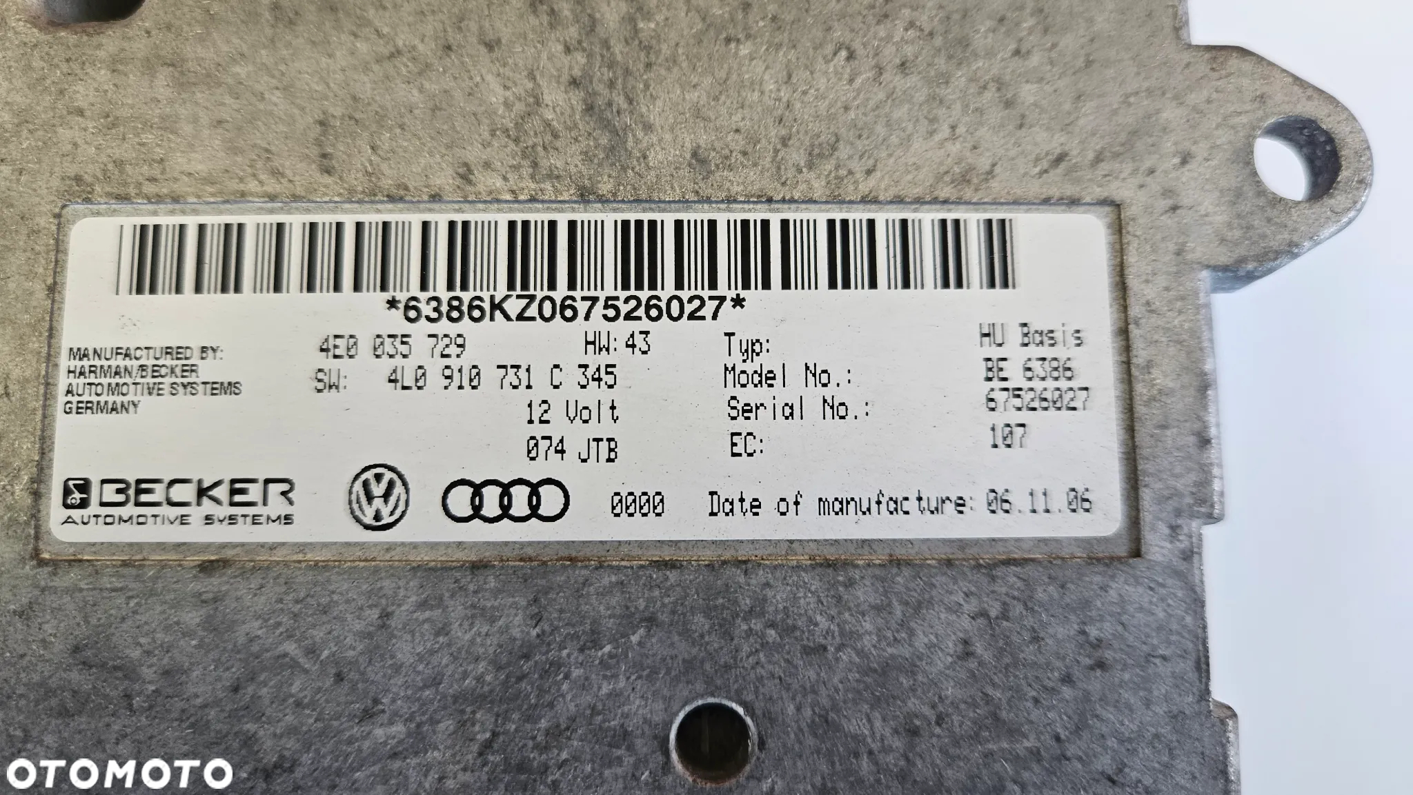 AUDI A6 C6 A8 D3 Q7 4L Sterownik MMI Moduł navi 4L0910731C 4E0035729 - 3