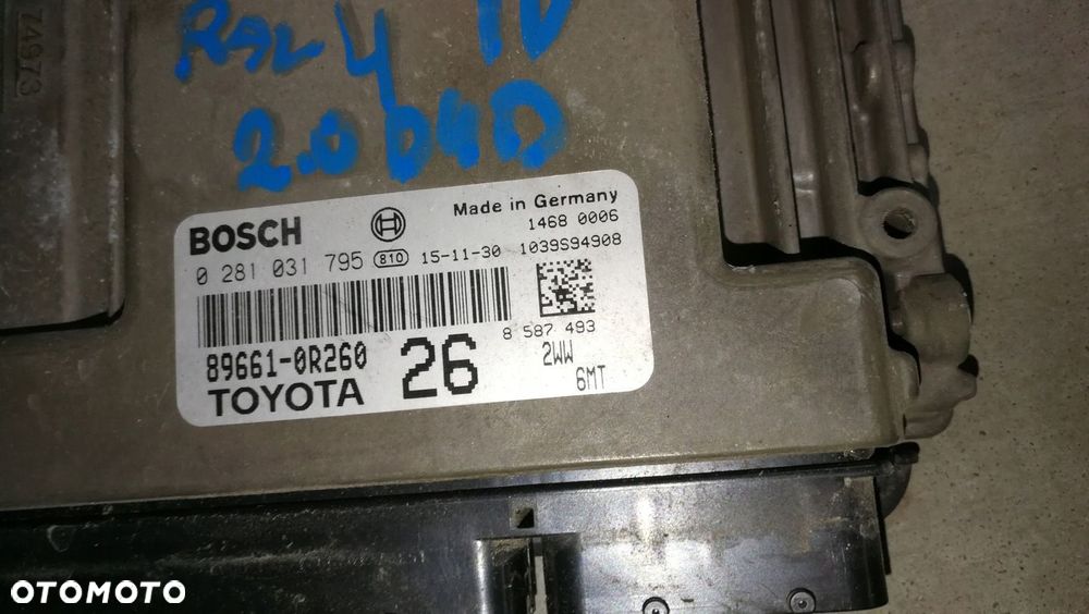 Komputer kluczyk zestaw startowy 89661-0r260 2.0 D4D Toyota RAV-4 IV 15-18 - 2
