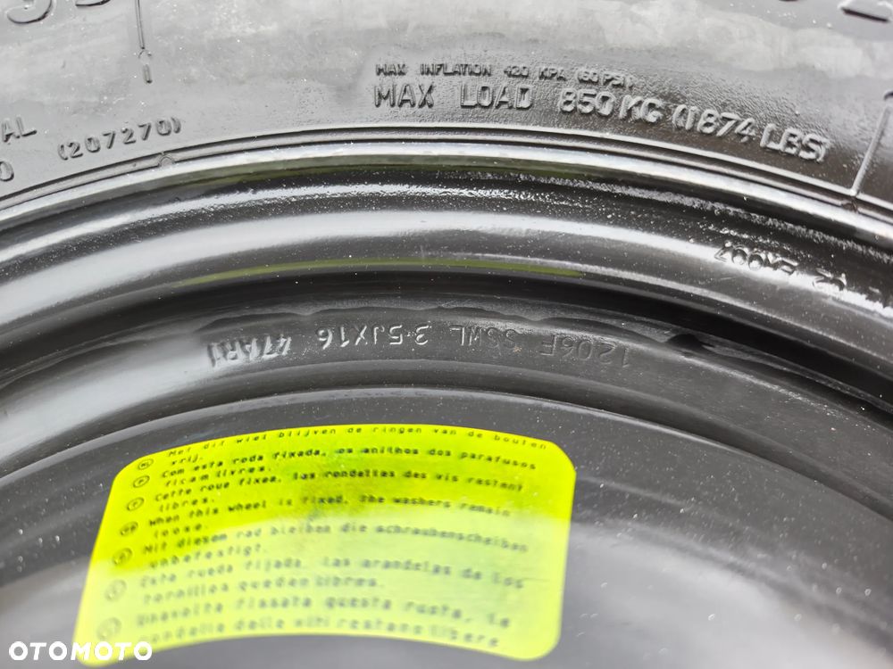 KOŁO DOJAZDOWE ZAPASOWE PEUGEOT 3008 I CITROEN C4 PICASSO 16 CALI 4X108 - 4