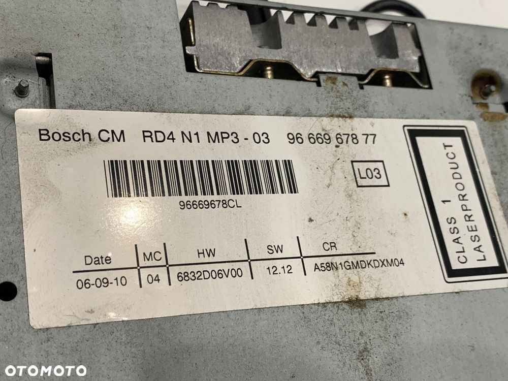 RADIO  CITROEN C3 PICASSO (SH_) 2009 - 2022 1.6 VTi 120 88 kW [120 KM] benzyna 2009 - 2022 - 4