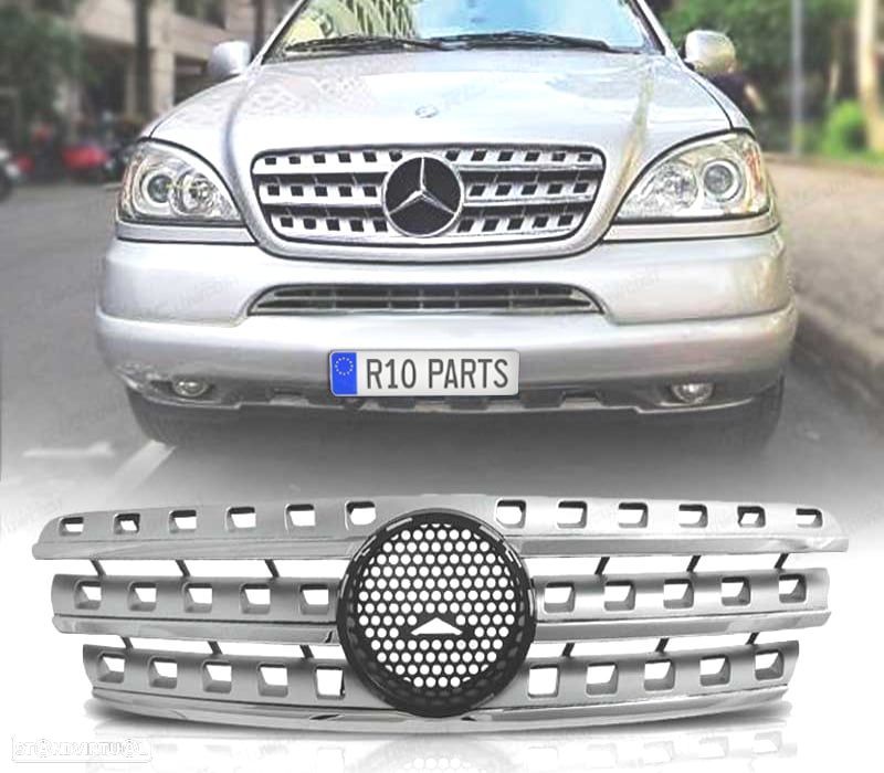 GRELHA FRONTAL MERCEDES ML W163 98-05 CROMADA - 1