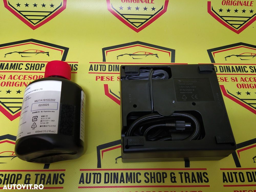 Compresor auto + Husa umflat roti kit pana original Subaru 12V 120w - 2