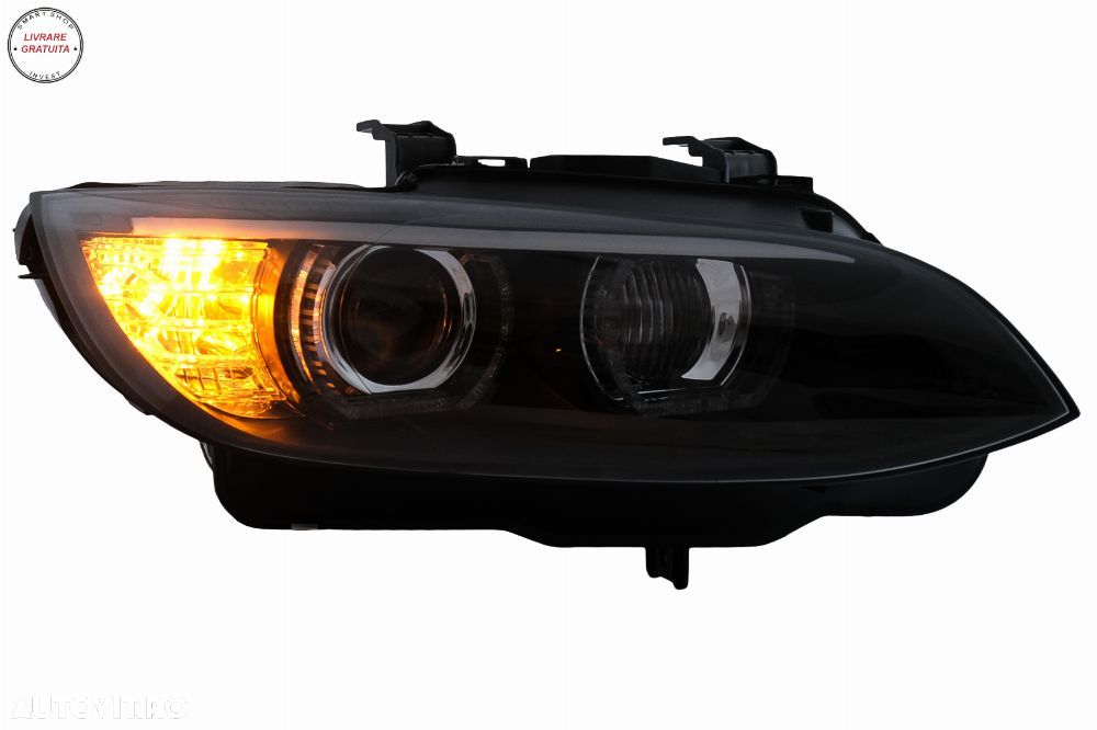 Faruri Xenon Angel Eyes BMW Seria 3 E92 E93 (2006-2010) 3D Negru- livrare gratuita - 10