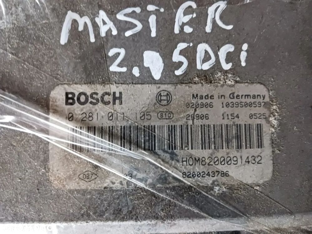 Zestaw startowy do odpalenia Master II Opel Movano 2,5dci 0281011105 Bosch sterownik stacyjka - 3