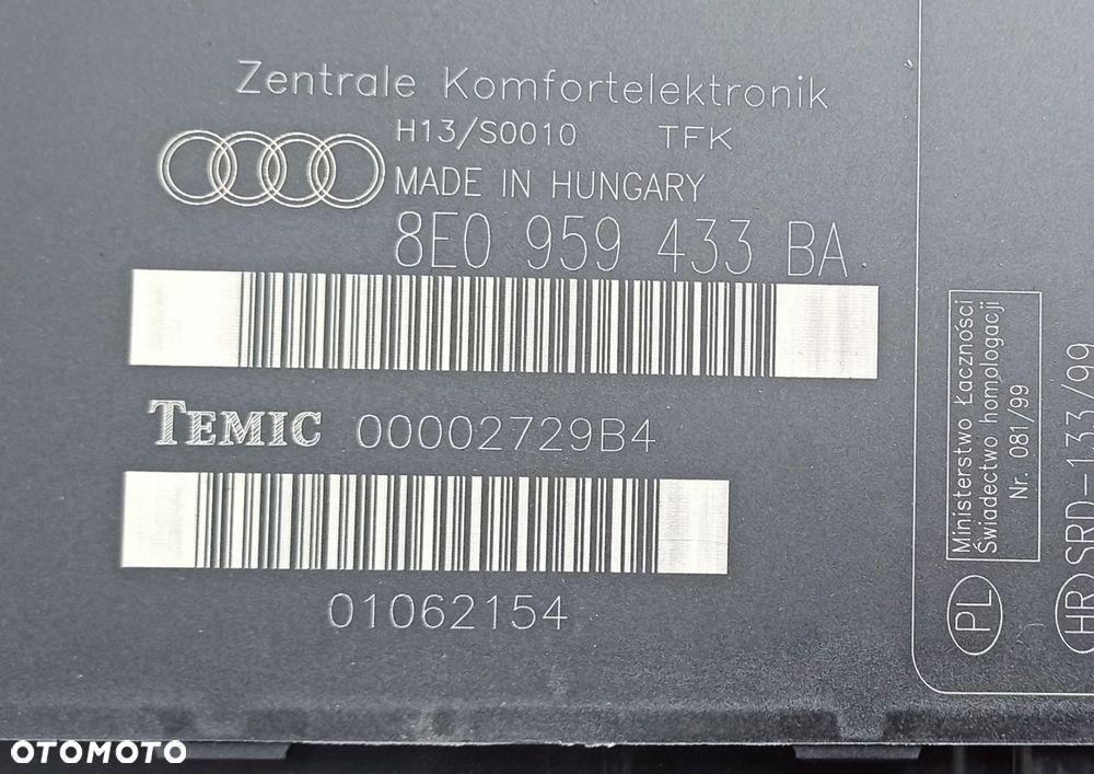 AUDI A4 B6 MODUŁ KOMFORTU 8E0959433BA - 2