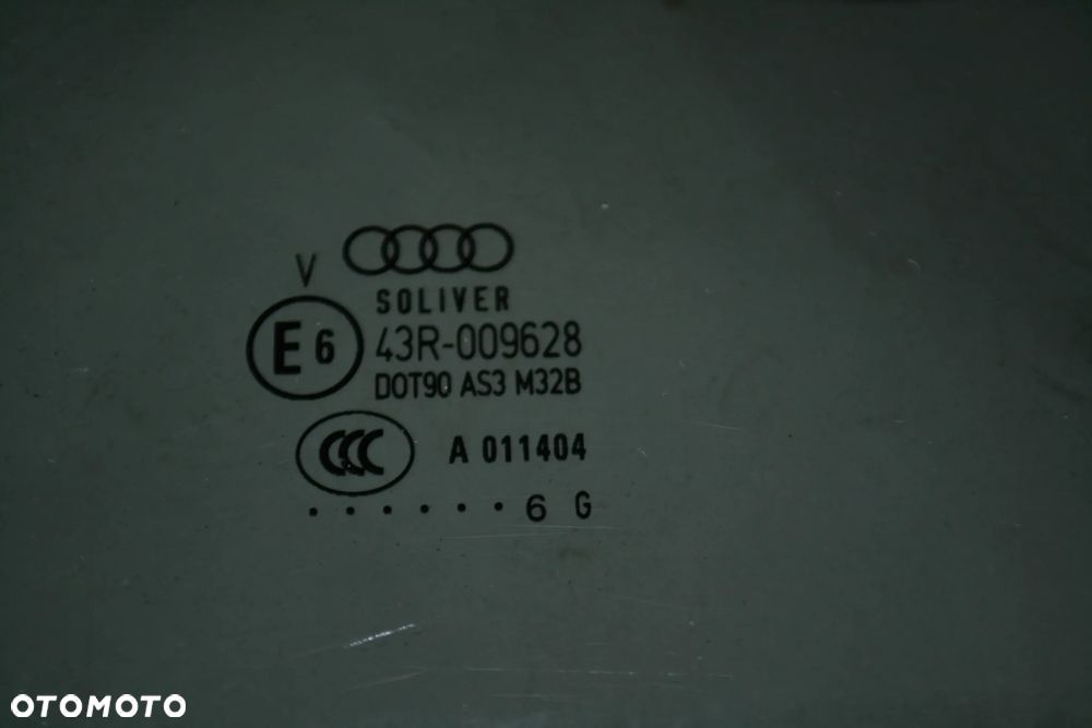 AUDI A4 B6 B7 KOMBI SZYBA DRZWI TYŁ TYLNA LEWA AS3 CIEMNA SOLIVER POMORSKIE - 2