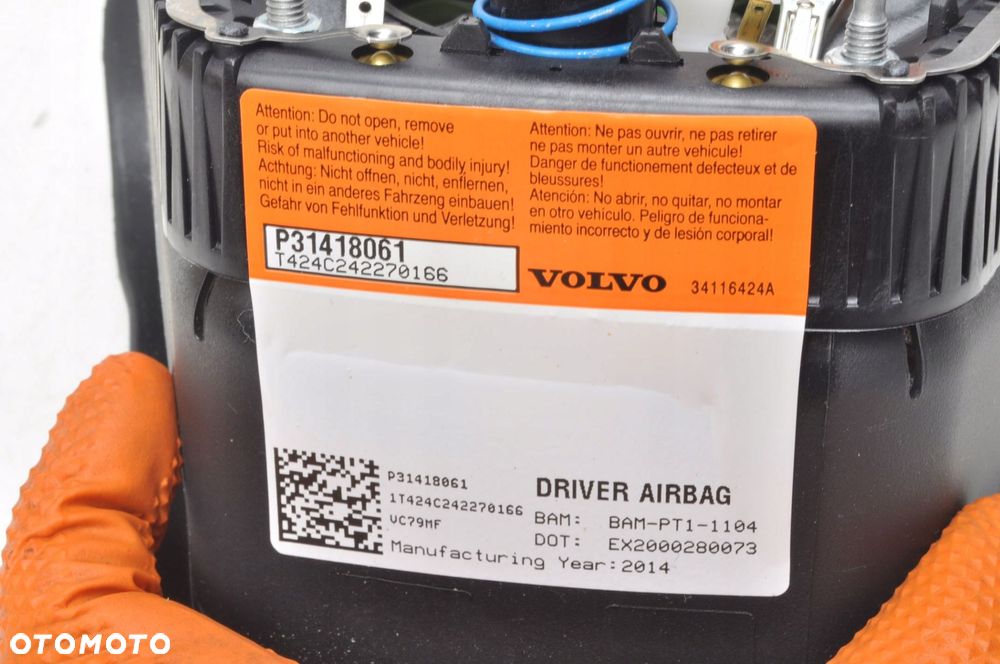 VOLVO S80 II V70 III PODUSZKA POWIETRZNA KIEROWCY AIRBAG P31418061 - 4