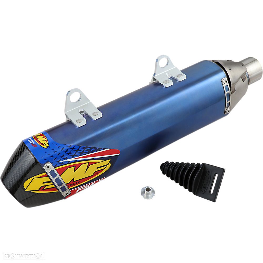 ponteira de escape fmf factory 4.1 rct slip-on titanium / carbon anodized husqvarna fc 250 / 450 - 1
