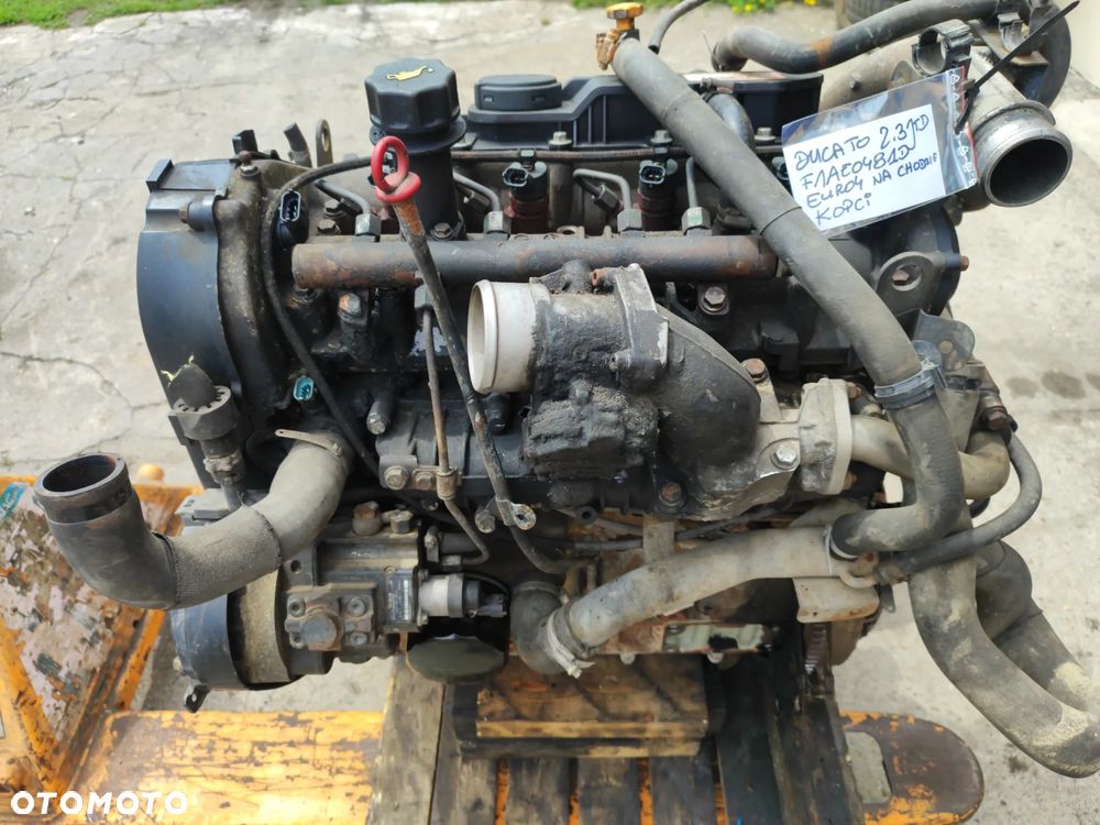 Silnik 2.3 JTD kompletny 120KM EURO4 F1AE0481D do Fiat Ducato III 3 06-14r. odpala, ale dziwnie pracuje i strasznie kopci, sprzedaję jako uszkodzony. - 2