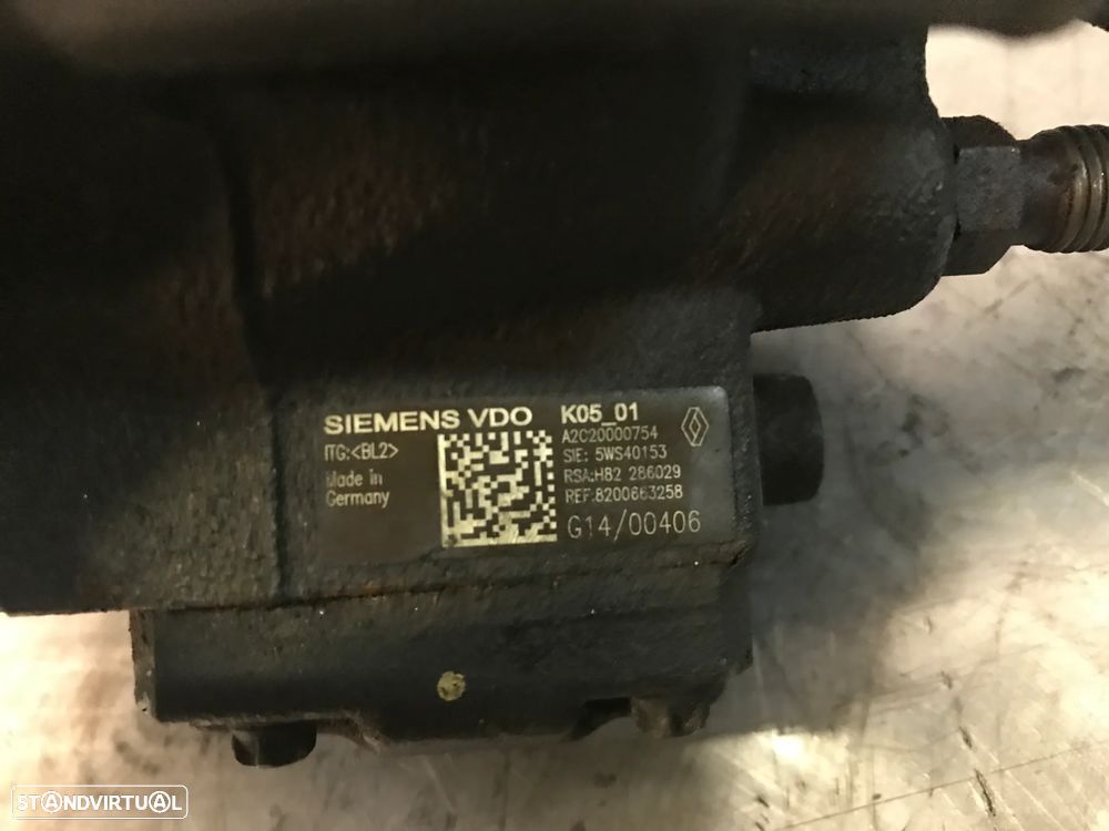 BOMBA INJECTORA  ALTA PRESSÃO RENAULT MEGANE II / SCENIC 1.5DCI 106CV SIEMENS A2C20000754 8200430599 5WS40153 - 6