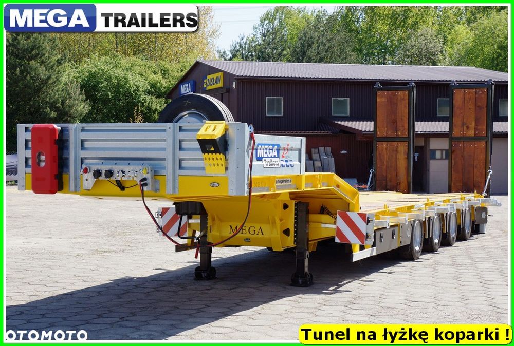Mega Nisko podłoga 4 osie,  dł. 9,50 m, TUNEL na RAMIĘ KOPARKI !!! - 9