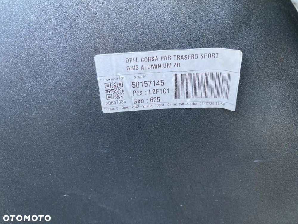 ZDERZAK TYŁ TYLNY OPEL CORSA F GS LINE GRIS ALUMINIUM ZR 9829755080A - 10