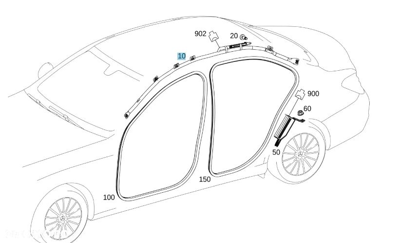 BOCZNA PODUSZKA POWIETRZNA, KURTYNA MERCEDES 2058600502 - 1