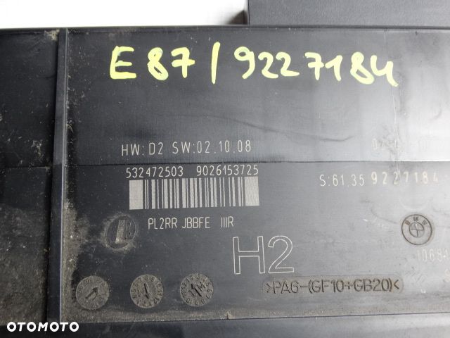 BMW E90 E91 E87 PL2RR JBBFE III3 H2 Moduł komfortu 9227184  61359227184 Sterownik - 3