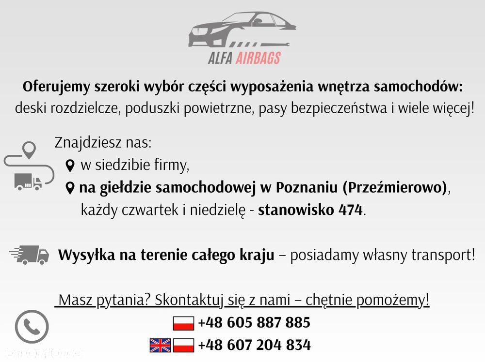 BMW G20 DESKA HEAD UP PODUSZKI PASY AIRBAG - 2