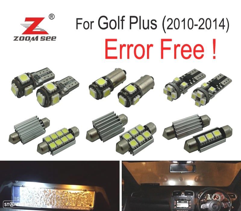 KIT COMPLETO DE 14 LÂMPADAS LED INTERIOR PARA VOLKSWAGEN VW GOLF PLUS 2010-2014 - 1