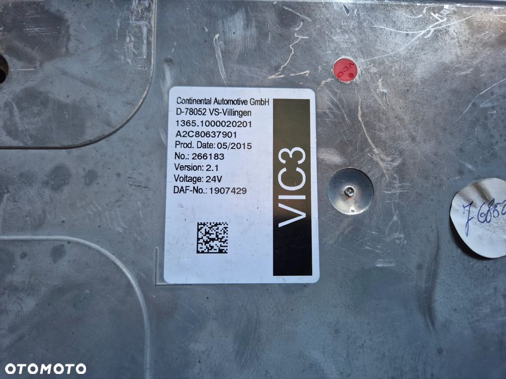 KOMPUTER STEROWNIK SILNIKA VIC STACYJKA PAKIET STARTOWY DAF XF 106 , CF 440 KM MX 11 , 1877245 , 1907429 - 3