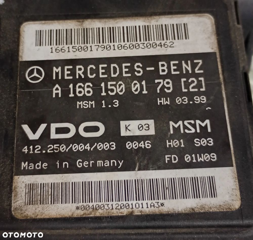 MERCEDES-BENZ A W168 STEROWNIK SILNIKA A1681500179 - 2