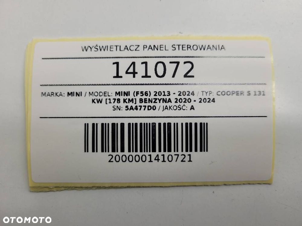 EKRAN WYŚWIETLACZ RADIO PANEL NAWIGACJI MINI COOPER S F56 2024 5A477D0 EU - 14