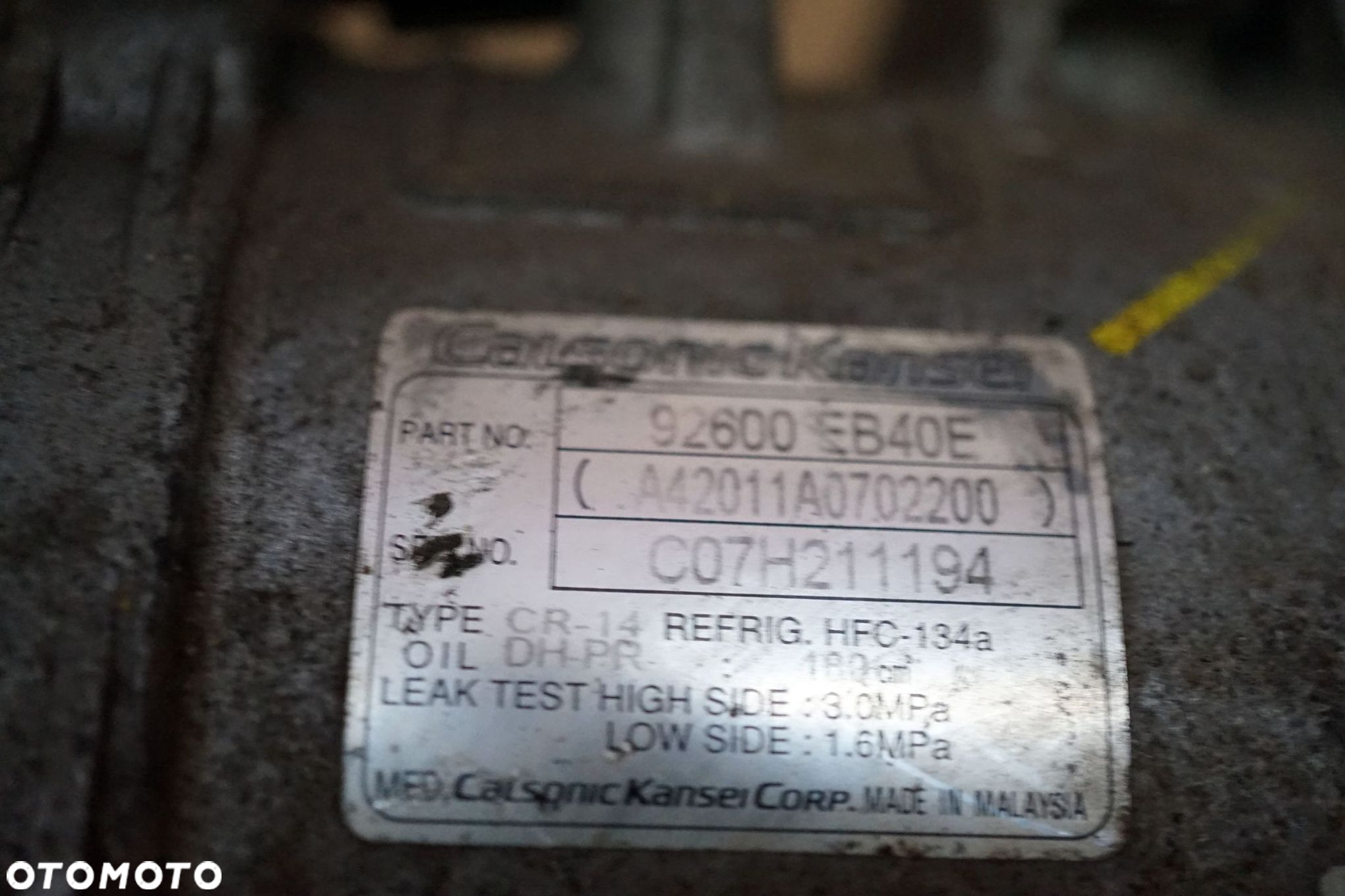 KOMPRESOR KLIMATYZACJI SPRĘŻARKA NAVARA III D40 2.5 DCI 92600-EB40E NISSAN 2005-2010 - 5
