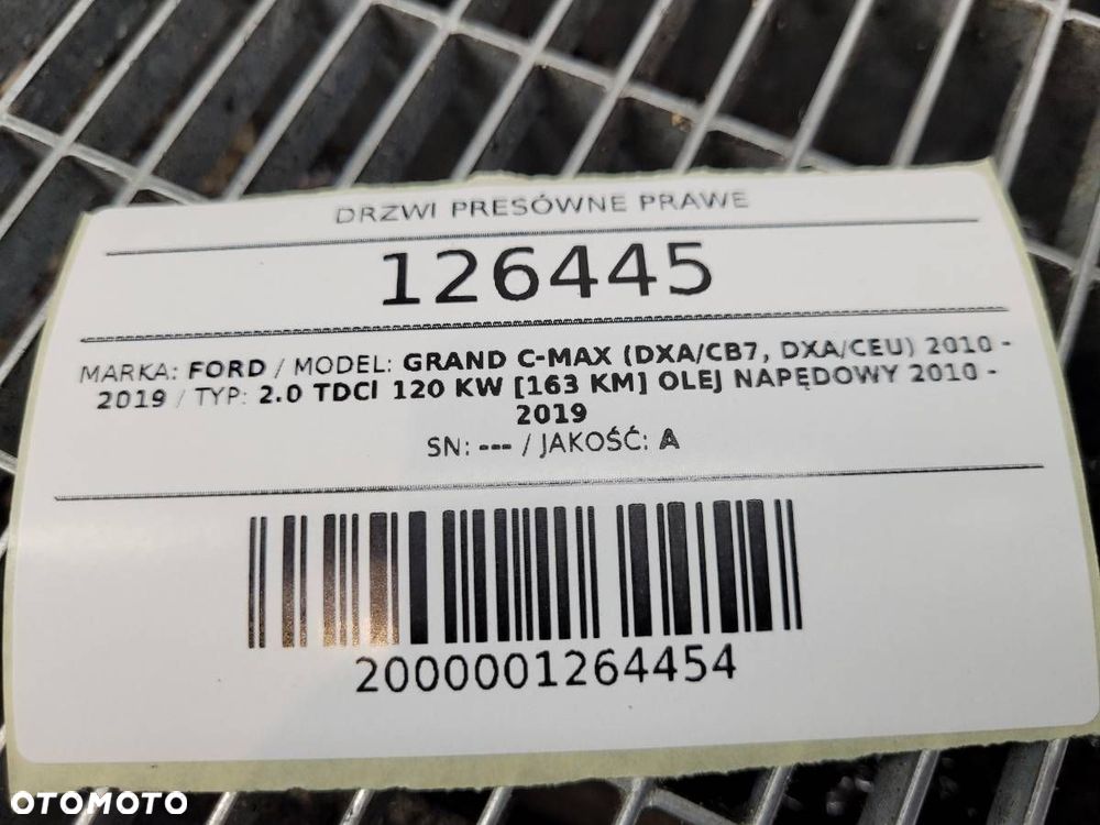 DRZWI TYŁ TYLNE PRAWE PRZESÓWNE KOMPLETNE FORD GRAND C-MAX MK2 AK5CWWA - 11