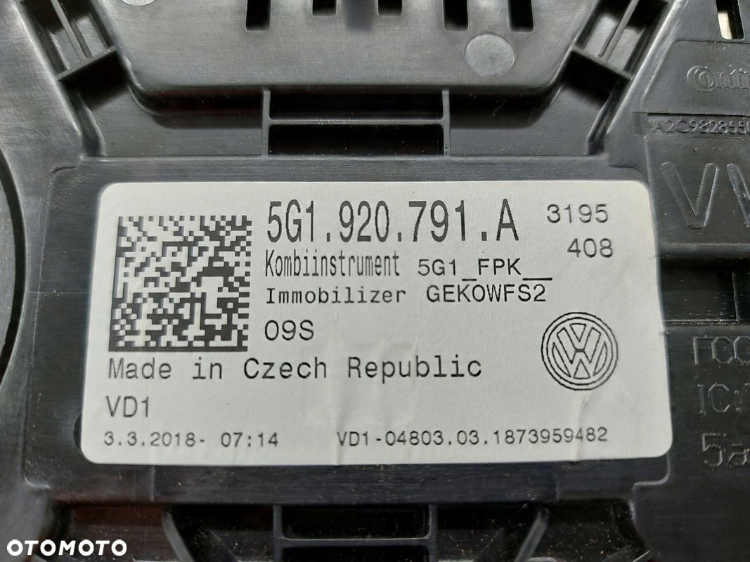 Volkswagen Golf VII 7 5G lift Virtual licznik prędkościomierz - 10