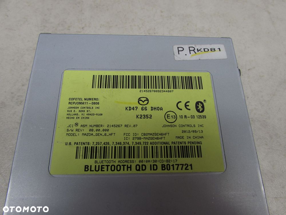 MAZDA CX-5 12-17 IDEAL MODUL STEROWNIK BLUETOOTH KD47-66-DH0A - 6