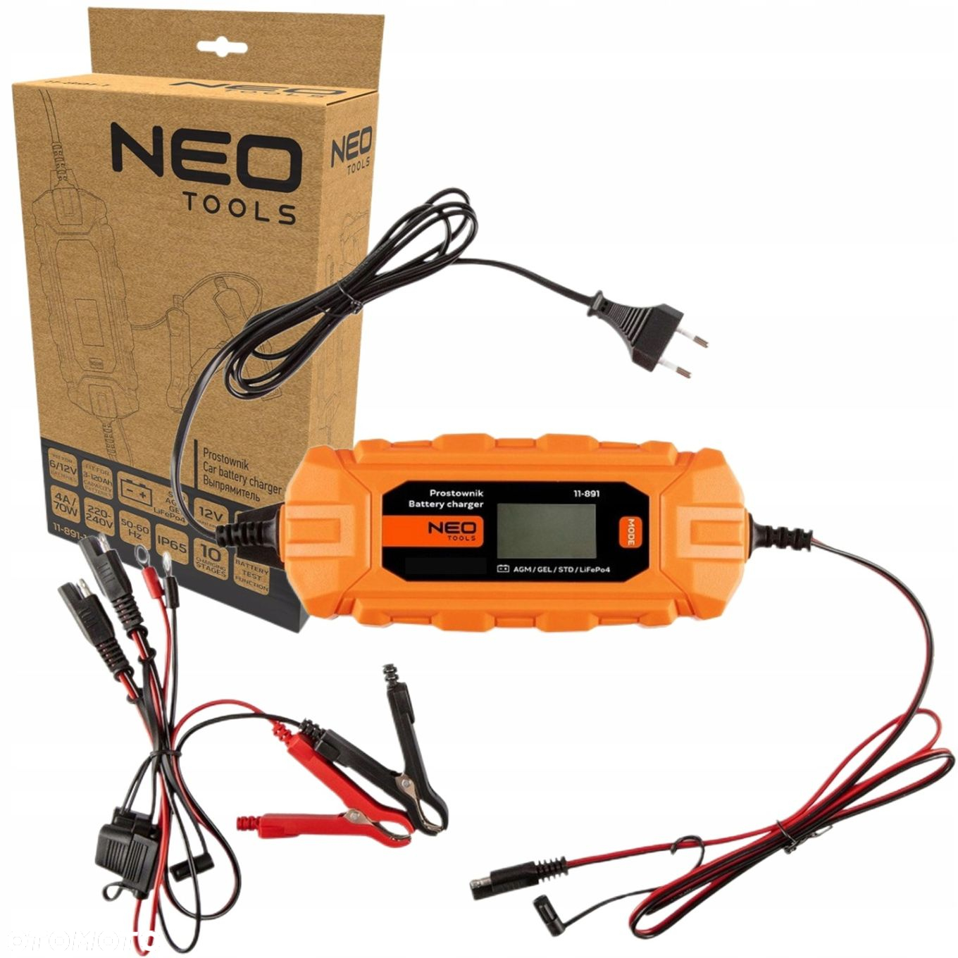 NEO ŁADOWARKA PROSTOWNIK DO AKUMULATORA 4A/70W 12V - 11