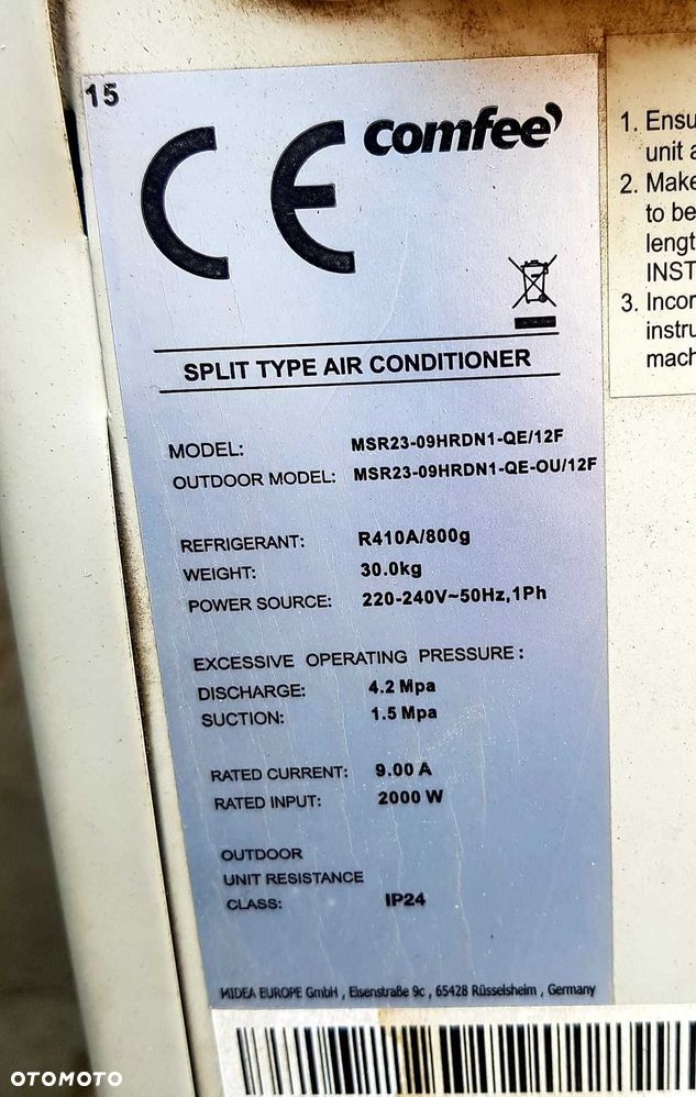 COMFEE Agregat Klimatyzatora MSR23-09HRDN1-QE/OU-12F - 3