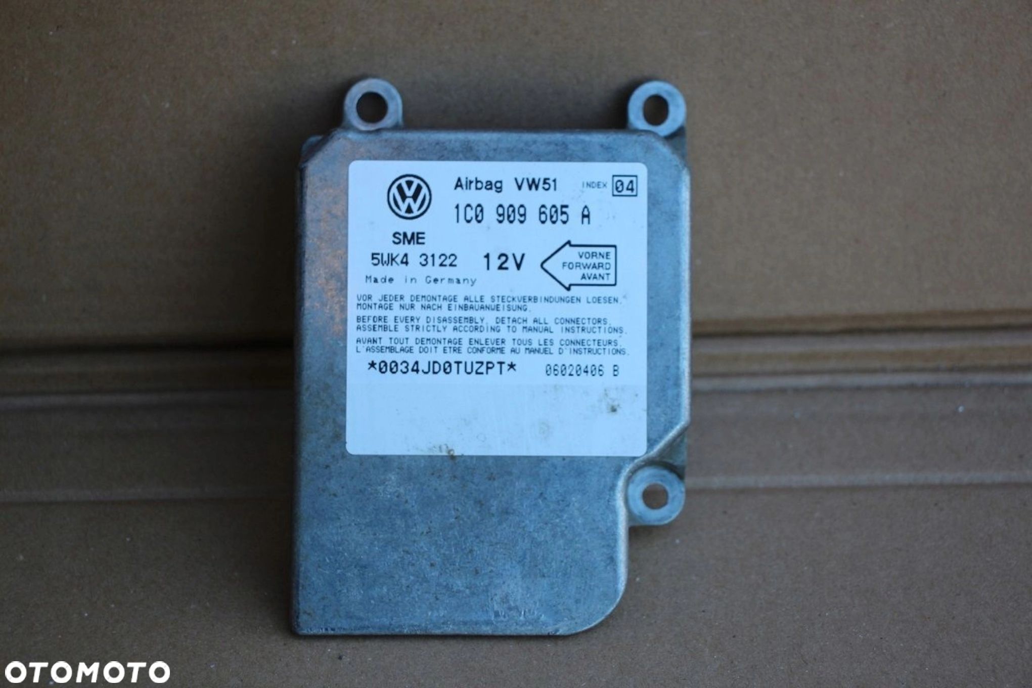 Moduł sensor poduszek AIRBAG VW TRANSPORTER T5 1C0909605A - 1