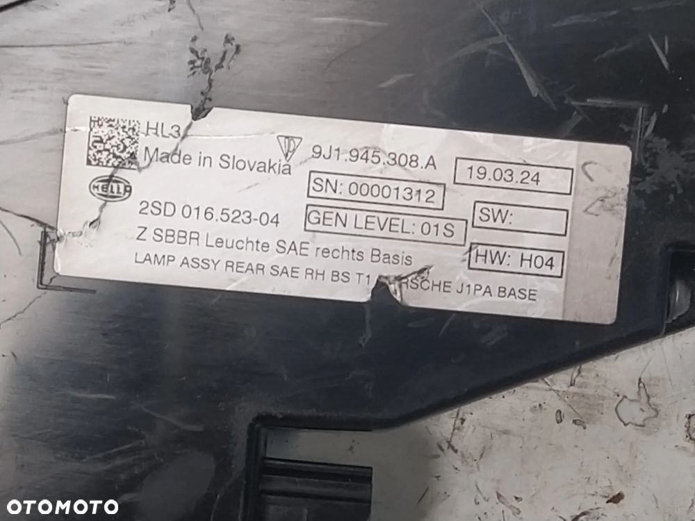 PORSCHE TAYCAN 9JA 19- LAMPA TYŁ TYLNA LED PRAWA LEWA  BASE USA ORYGINAŁ - 23